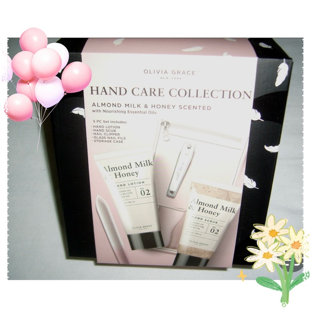 Olivia & Grace Almond Milk & Honey Scented Hand Care Collection nwb